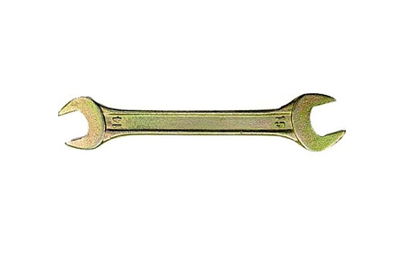 Ключ рожковый 14х17 мм желтый цинк Сибртех 14309