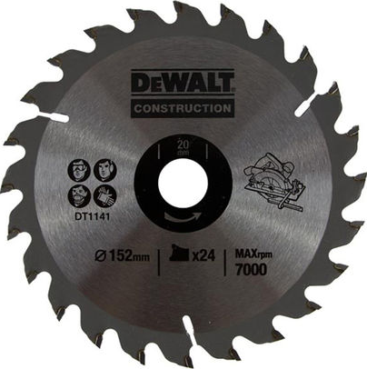 Пильный диск универсальный DeWALT 152х24тх20 мм Construction DT1930-QZ [DT1930-QZ]
