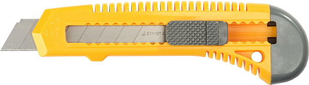 Нож STAYER "STANDARD" с выдвижным сегмент. лезвием, пластмасс.18 мм 0911 [0911]