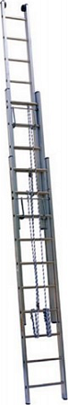 Лестница выдвижная трехсекционная АЛЮМЕТ 3313 3х13 с тросом SR3 3313