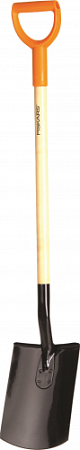 Лопата FISKARS 131650 с закругленным лезвием и деревянной ручкой [131650]