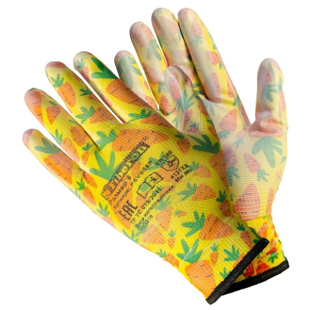 Перчатки "Для садовых работ" полиэстеровые, полиуретан. покрытие, разноцв. микс цветов-2, Fiberon